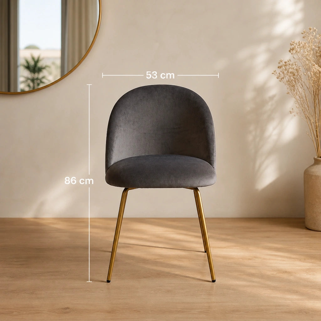 Chaise de coiffeuse en velours - noire