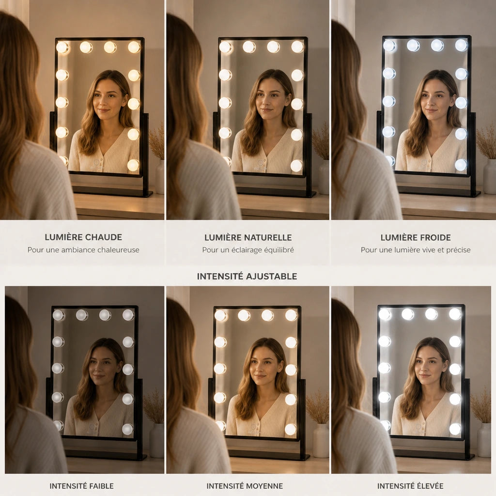Miroir maquillage Nina - noir