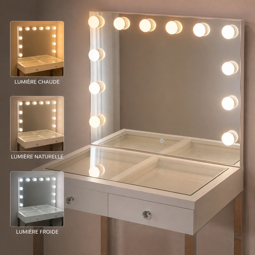 Coiffeuse Hollywood Elite - blanche