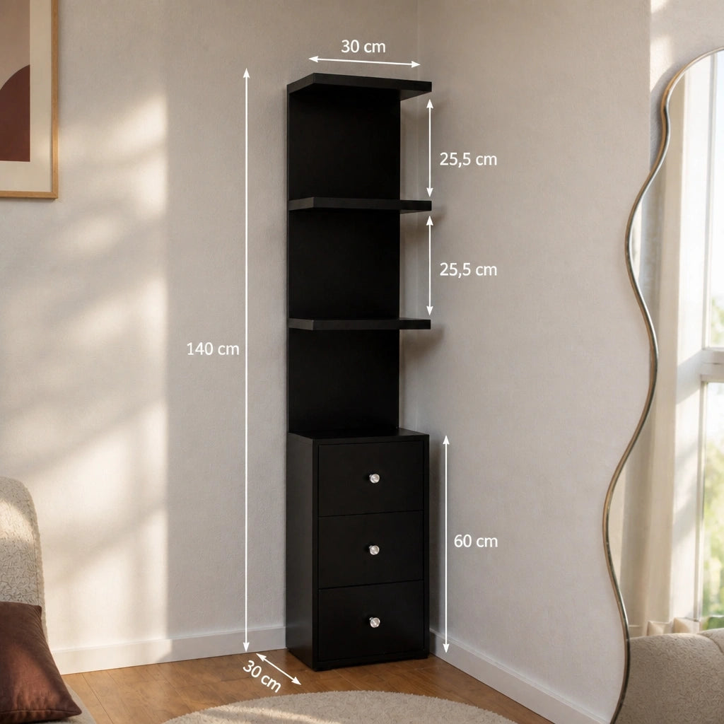 Étagère de coiffeuse - noire