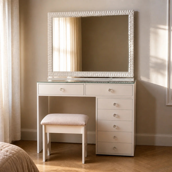 Pack coiffeuse 120 cm + miroir LED 120x80