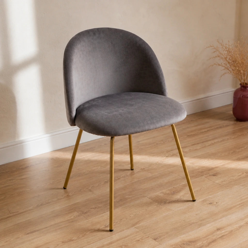 Chaise de coiffeuse en velours - noire