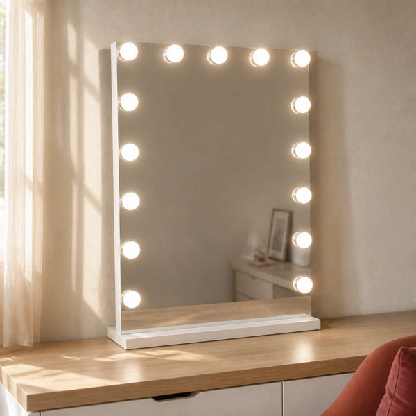 Miroir maquillage Namira grande hauteur - blanc