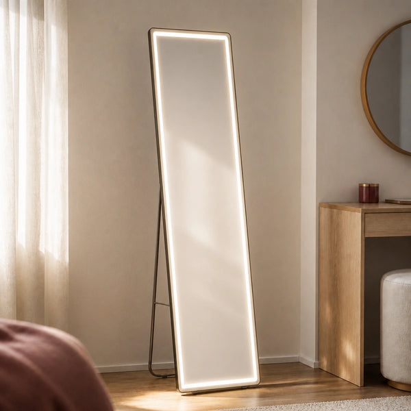 Miroir sur pied SYRA - halo LED, 160 cm