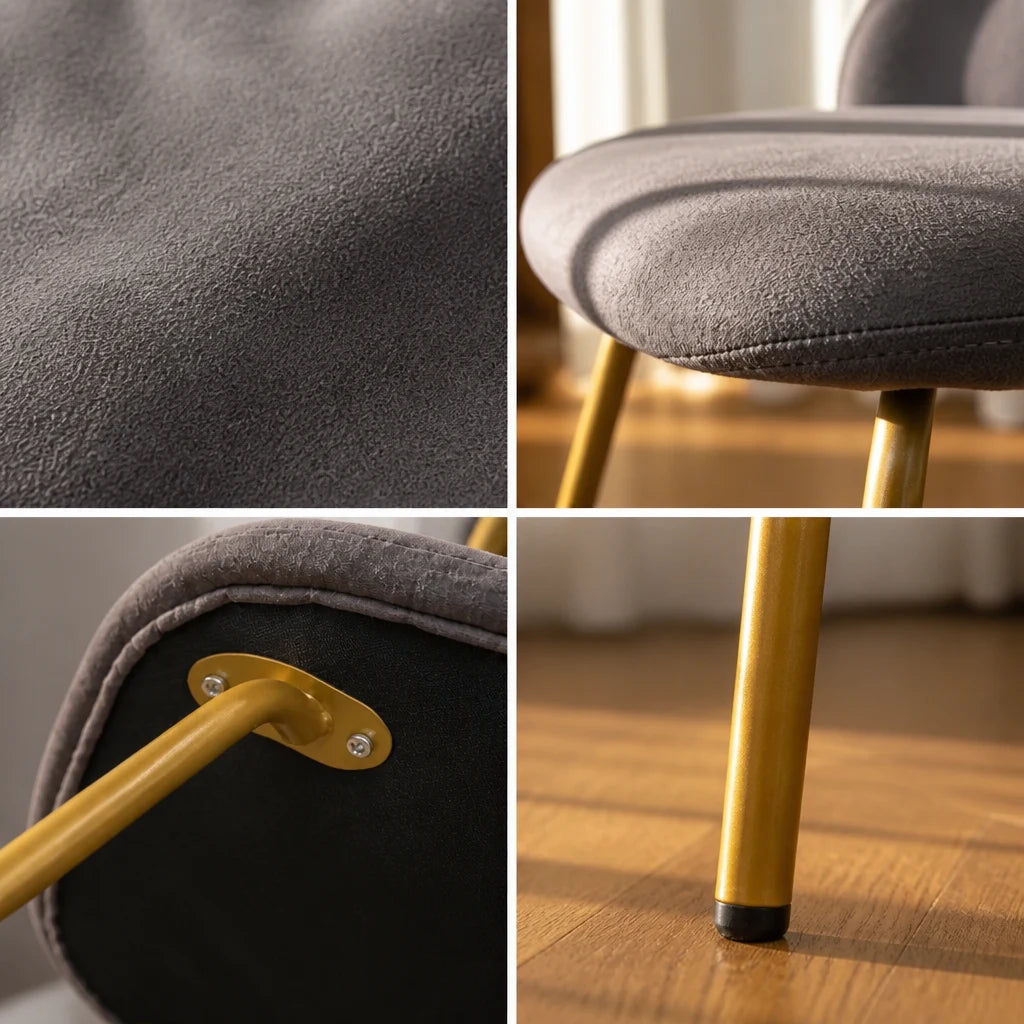 Chaise de coiffeuse en velours - noire