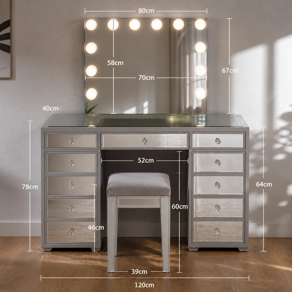 Coiffeuse Hollywood Classic - finition miroir