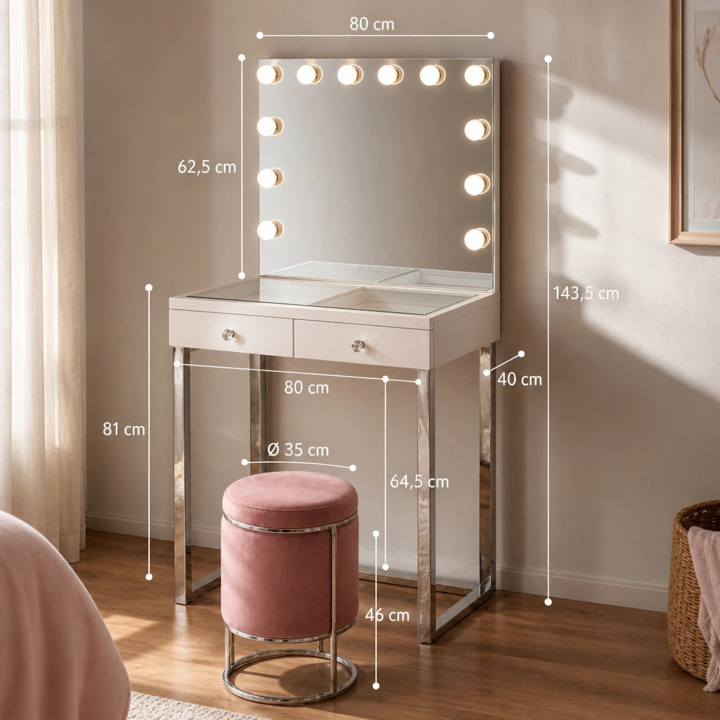 Coiffeuse Hollywood Elite - blanche