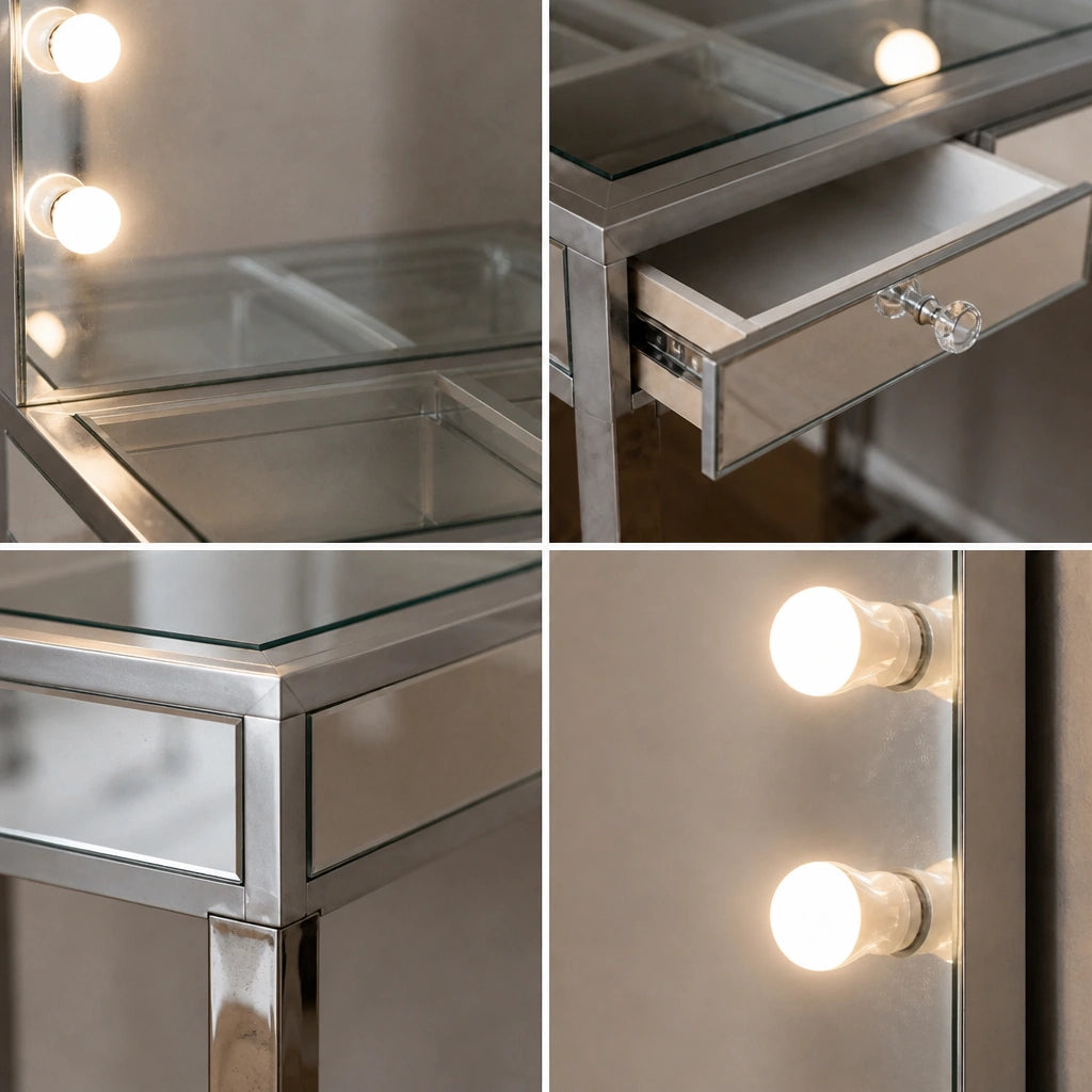 Coiffeuse Hollywood Elite - finition miroir